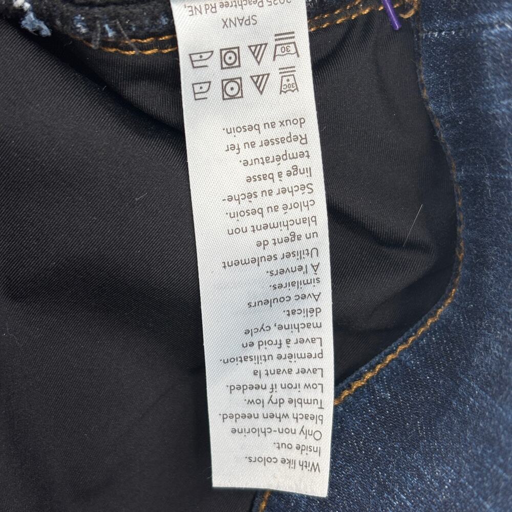 Spanx Pull On Jeans Size M High Rise Stretch Denim Distressed Raw Hem Skinny - Picture 10 of 11